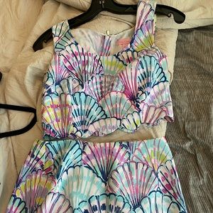Two piece crop top/skirt matching Lilly Pulitzer